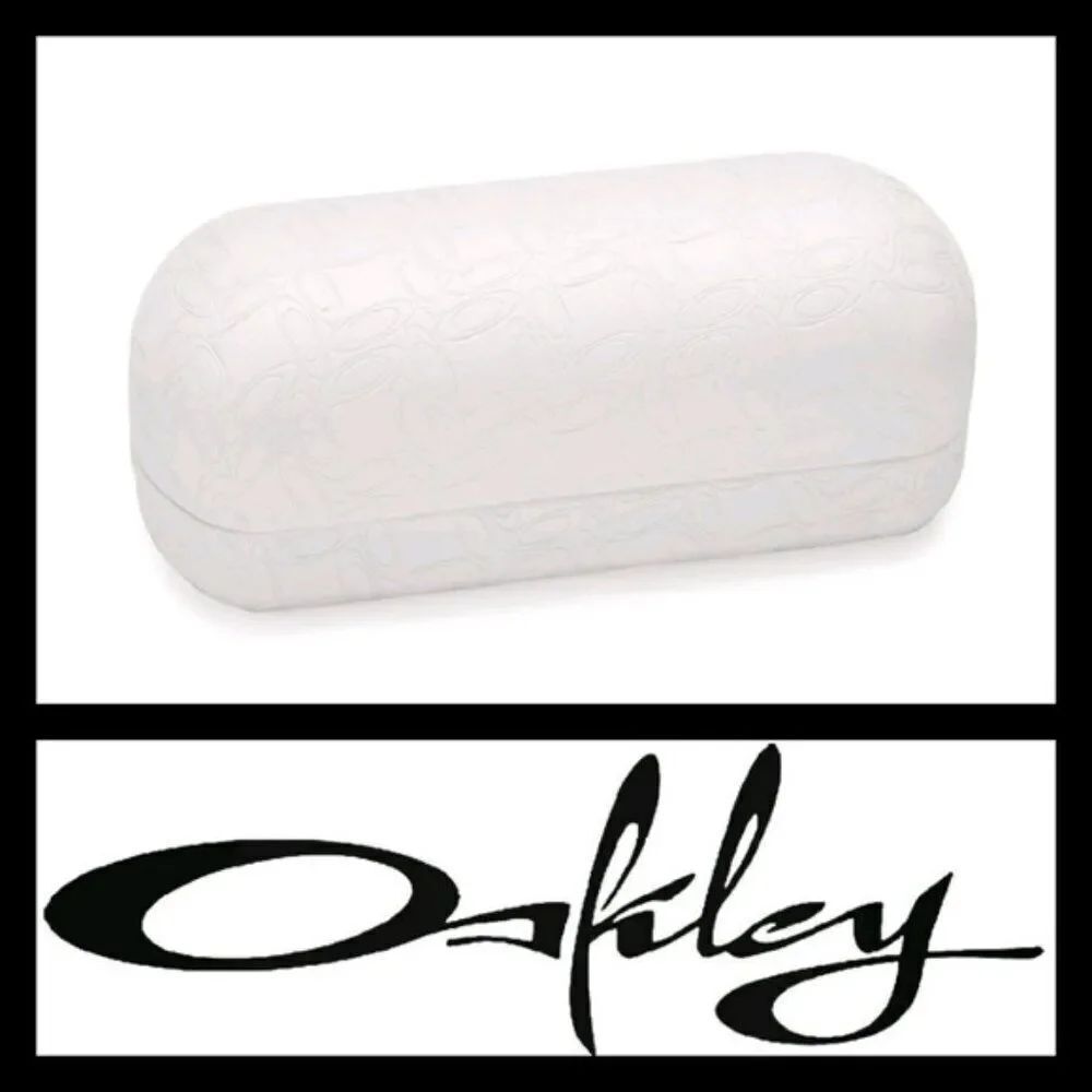 Oakley Clamshell Sunglasses Hard Holder/Case White w/Textured "O" Logo. VGUC